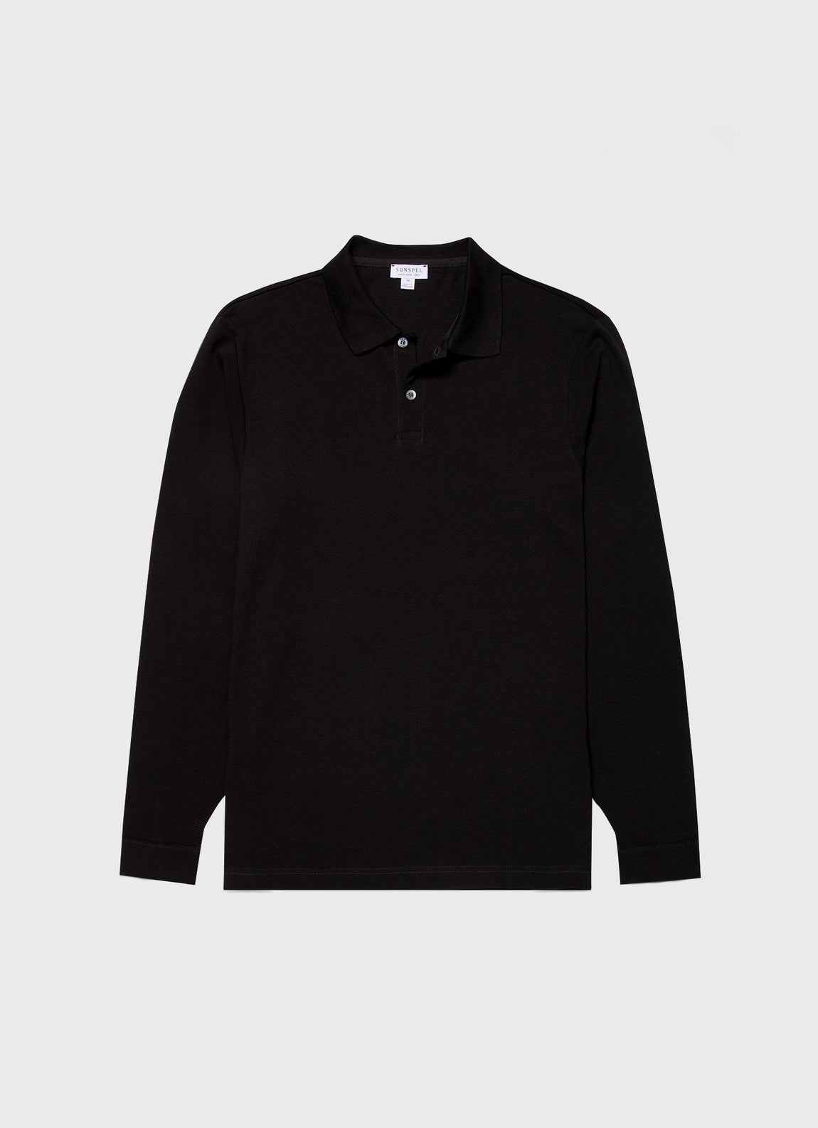 Men's Long Sleeve Piqué Polo Shirt in Black