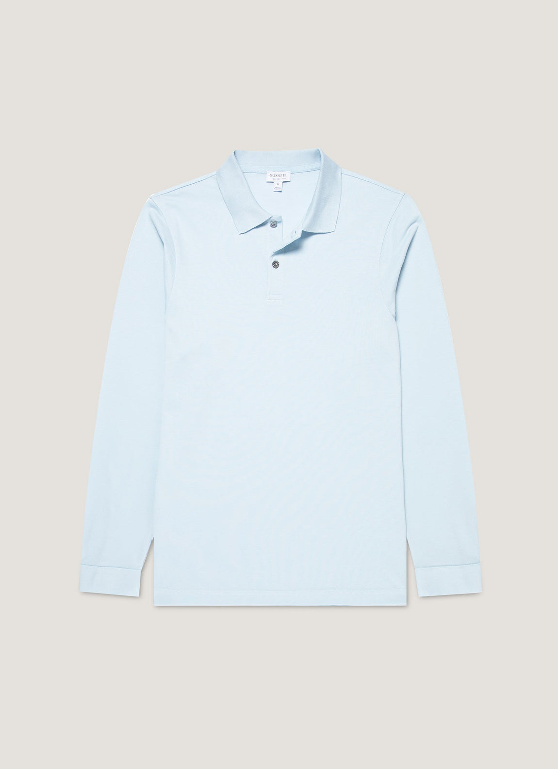 Men's Long Sleeve Piqué Polo Shirt in Frost Blue