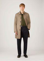 Men's Long Sleeve Piqué Polo Shirt in Deep Olive