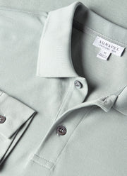 Men's Long Sleeve Piqué Polo Shirt in Haar