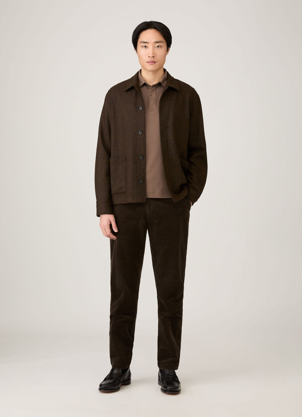 Men's Heavyweight Rugby Polo Shirt in Bark