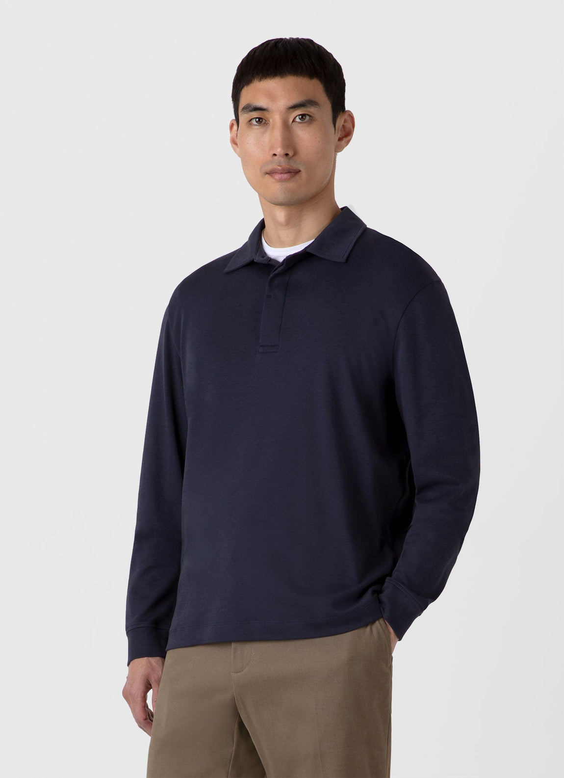 Men's Heavyweight Rugby Polo Shirt in Navy