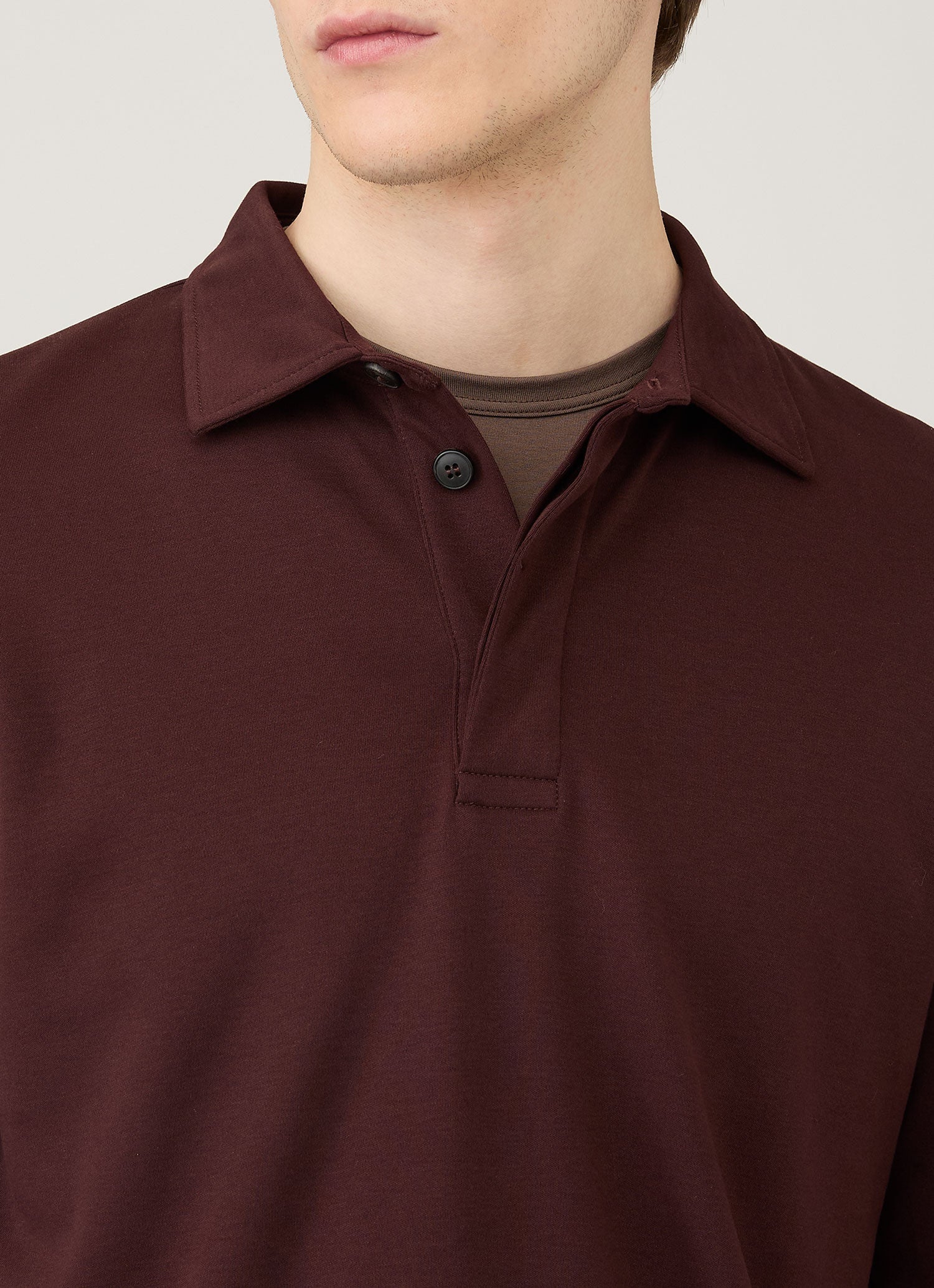 Men's Heavyweight Rugby Polo Shirt in Bakelite | Sunspel