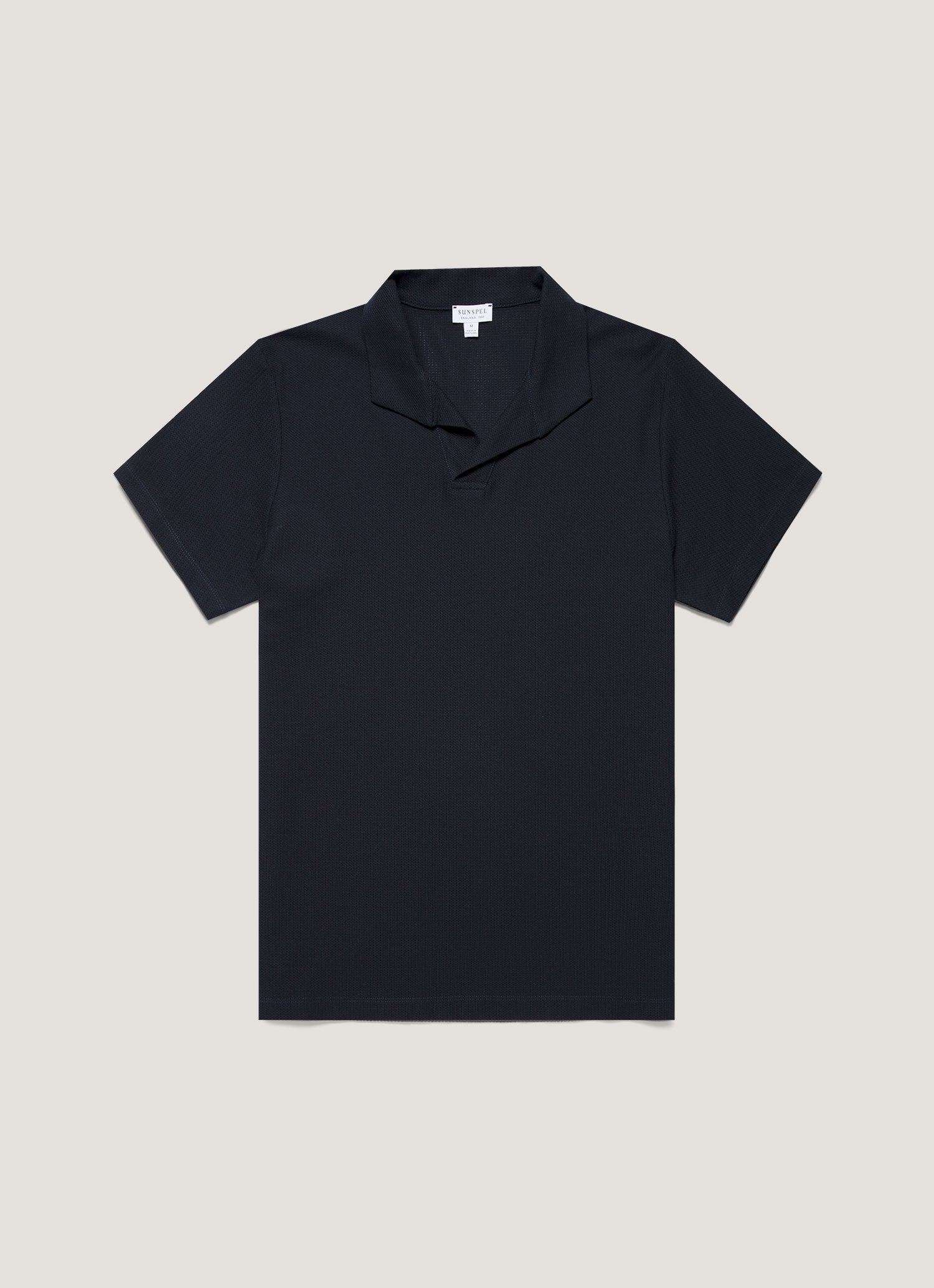 Men's Textured Jersey Polo Shirt in Midnight Navy