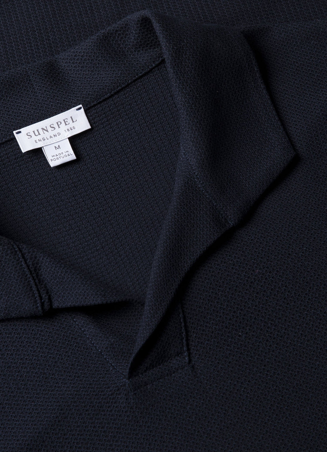 Men's Textured Jersey Polo Shirt in Midnight Navy