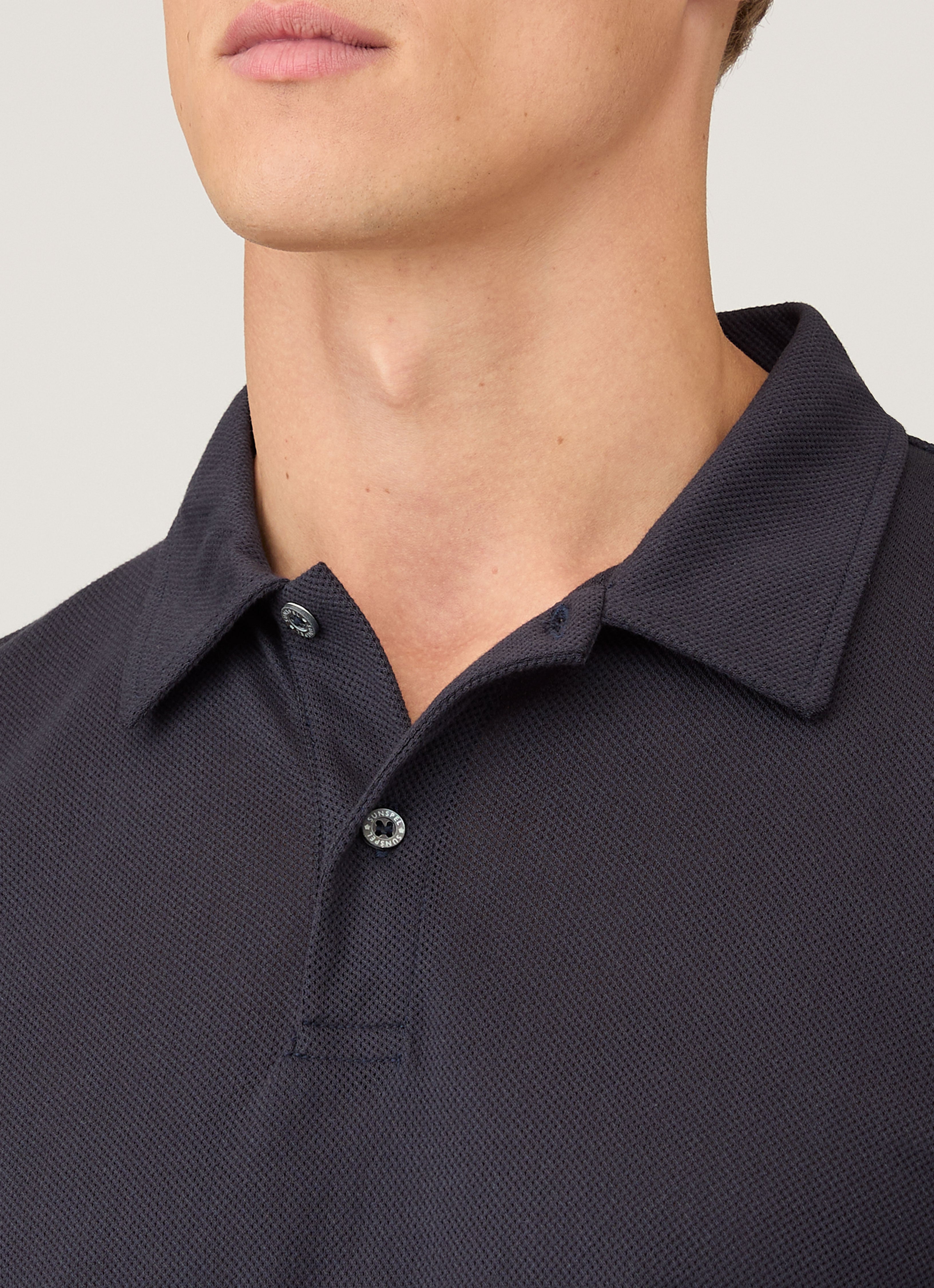 Men's Regular Fit Riviera Polo Shirt in Navy | Sunspel