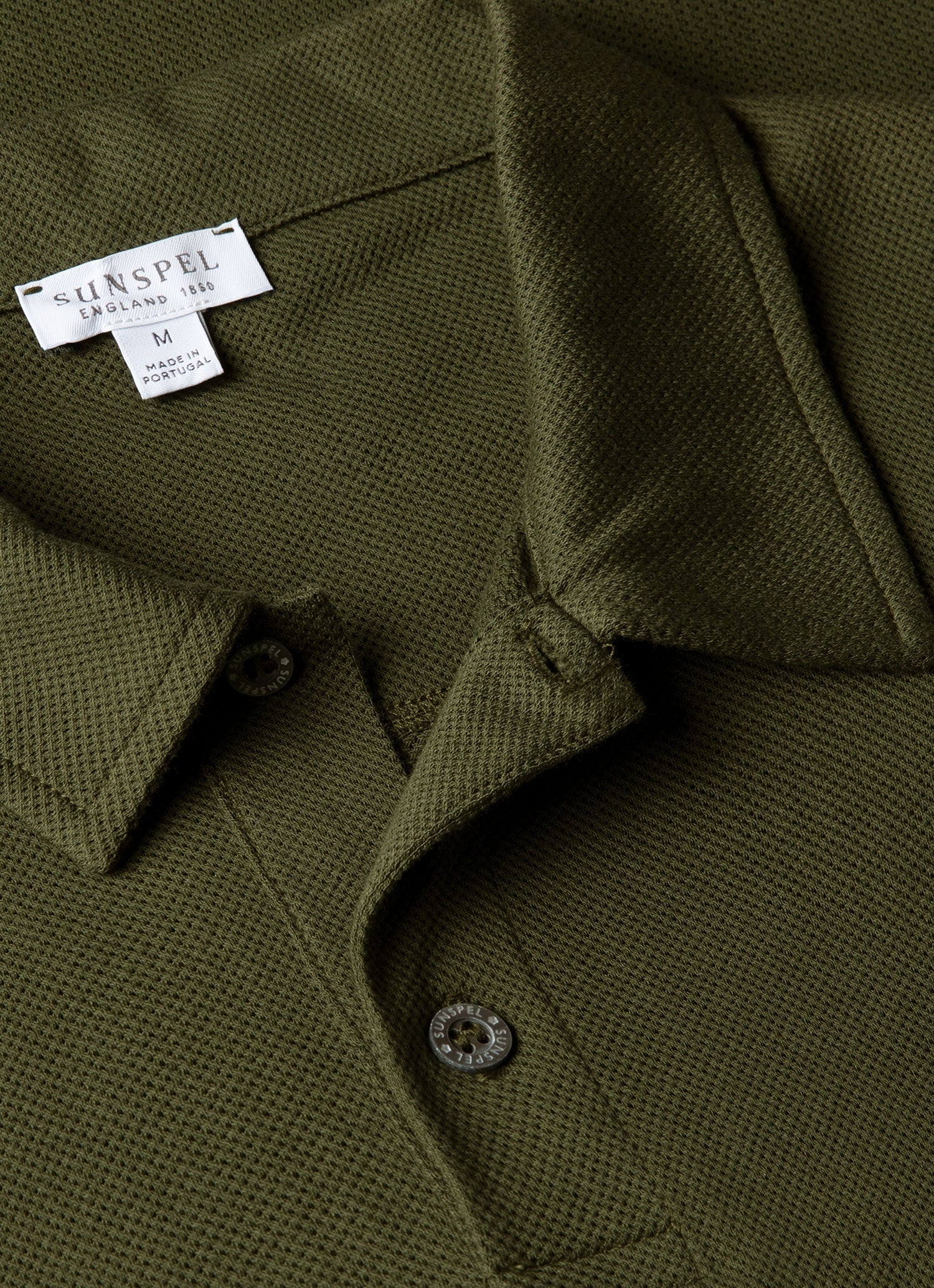 Men's Regular Fit Riviera Polo Shirt in Deep Olive | Sunspel