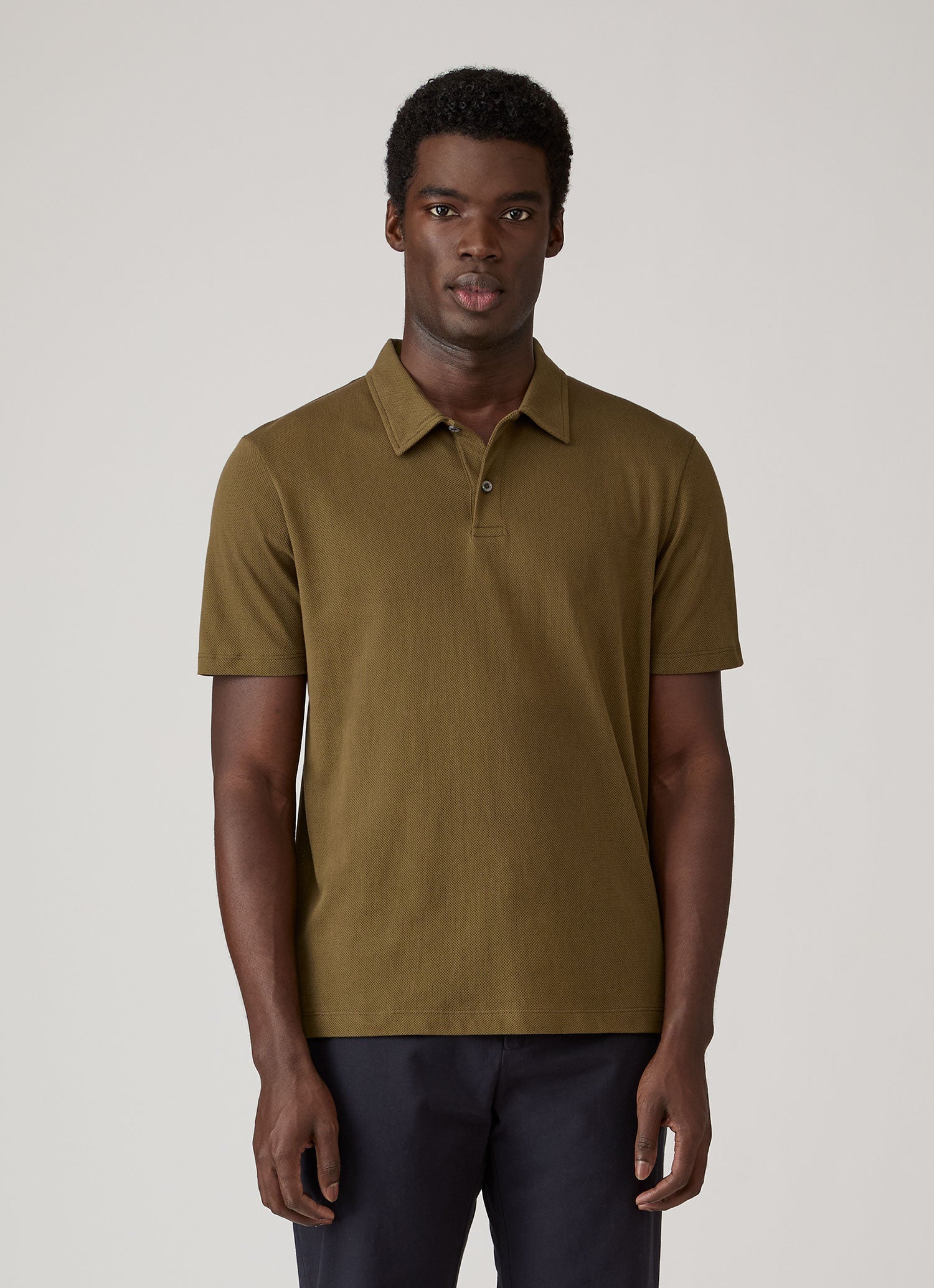 Men's Regular Fit Riviera Polo Shirt in Loden Green | Sunspel