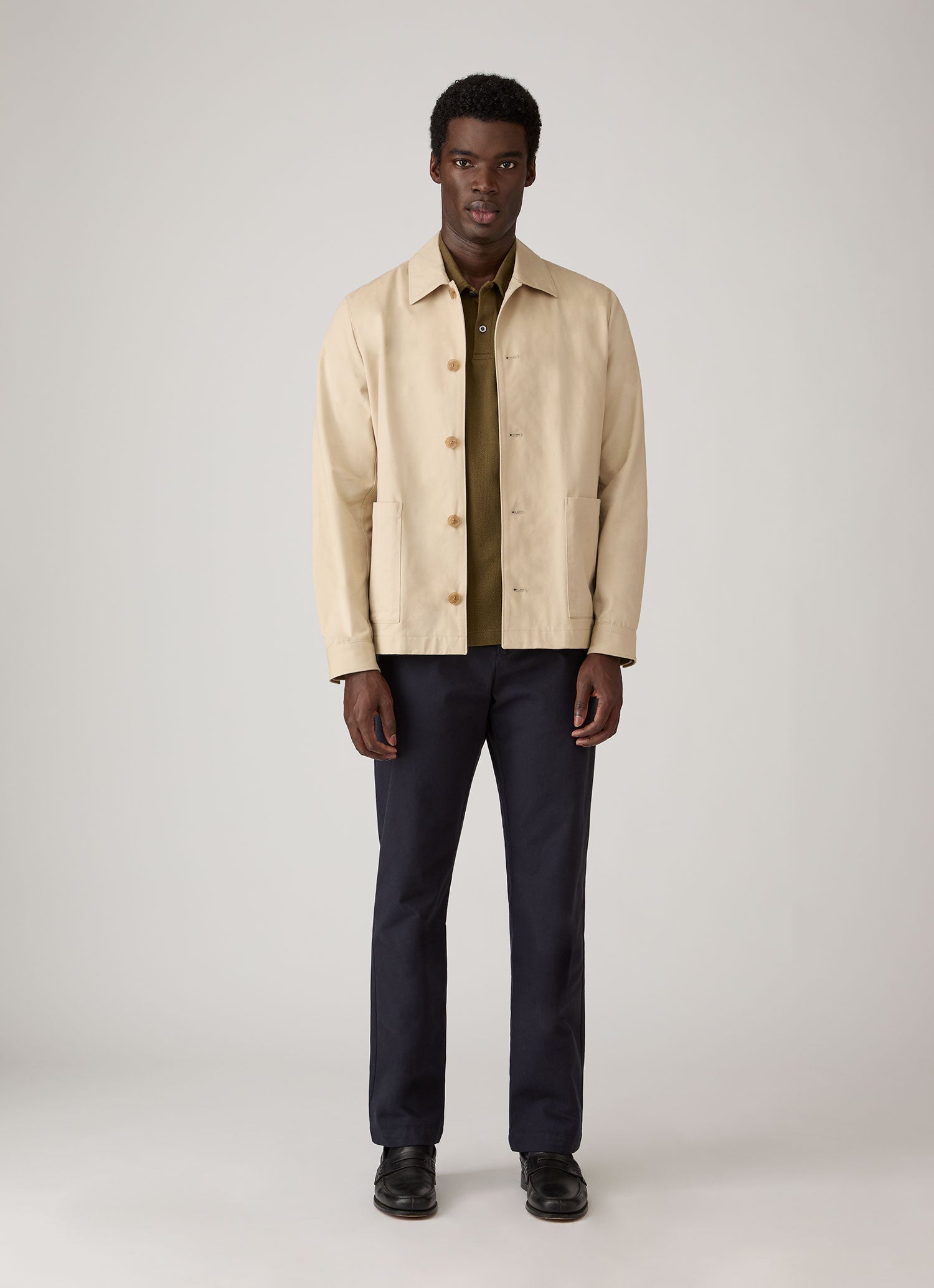 Men's Regular Fit Riviera Polo Shirt in Loden Green | Sunspel