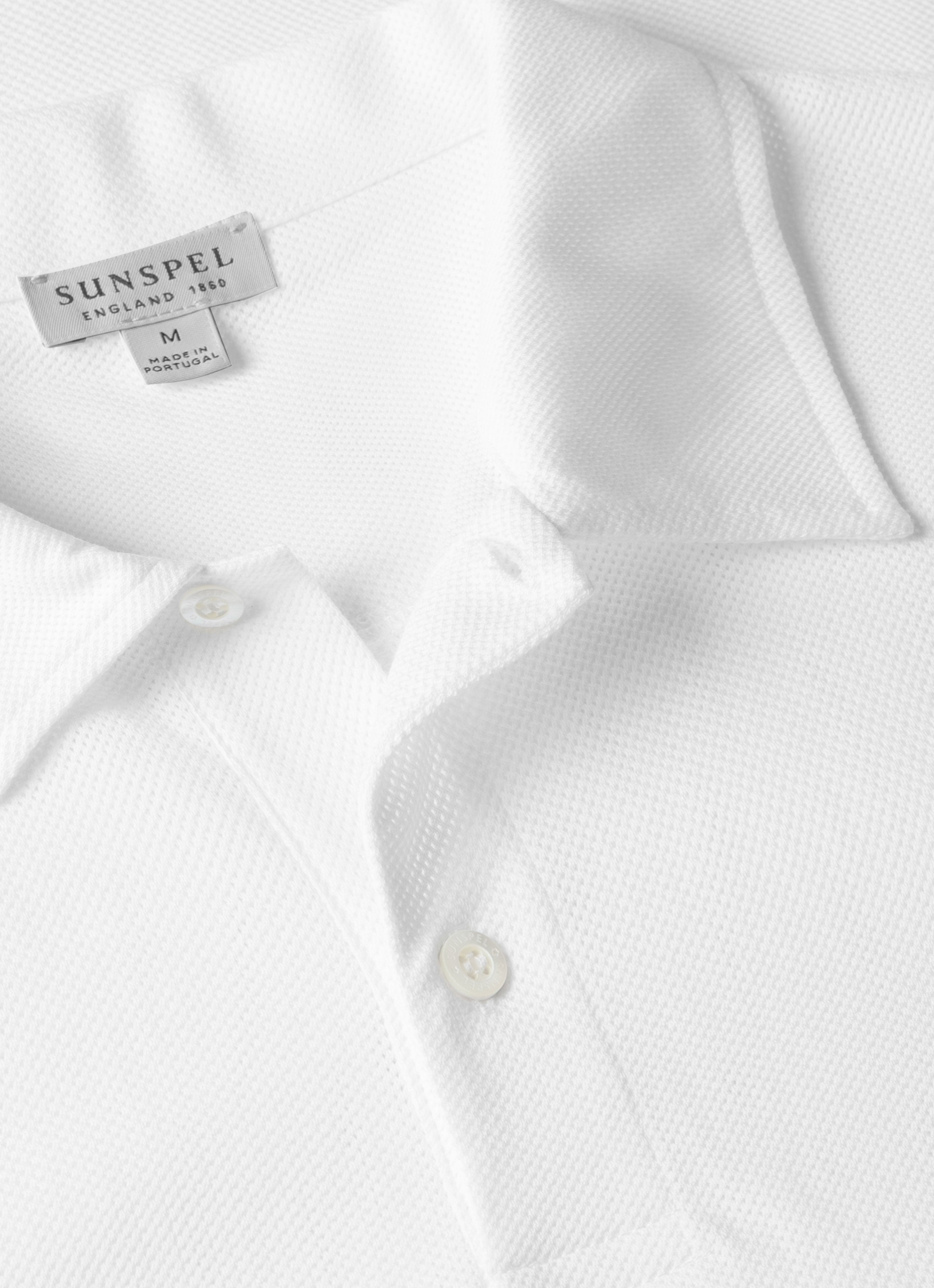 【美品】SUNSPEL ポロシャツ 白　リヴィエラ Men's Regular Fit Riviera Polo Shirt in White | Sunspel