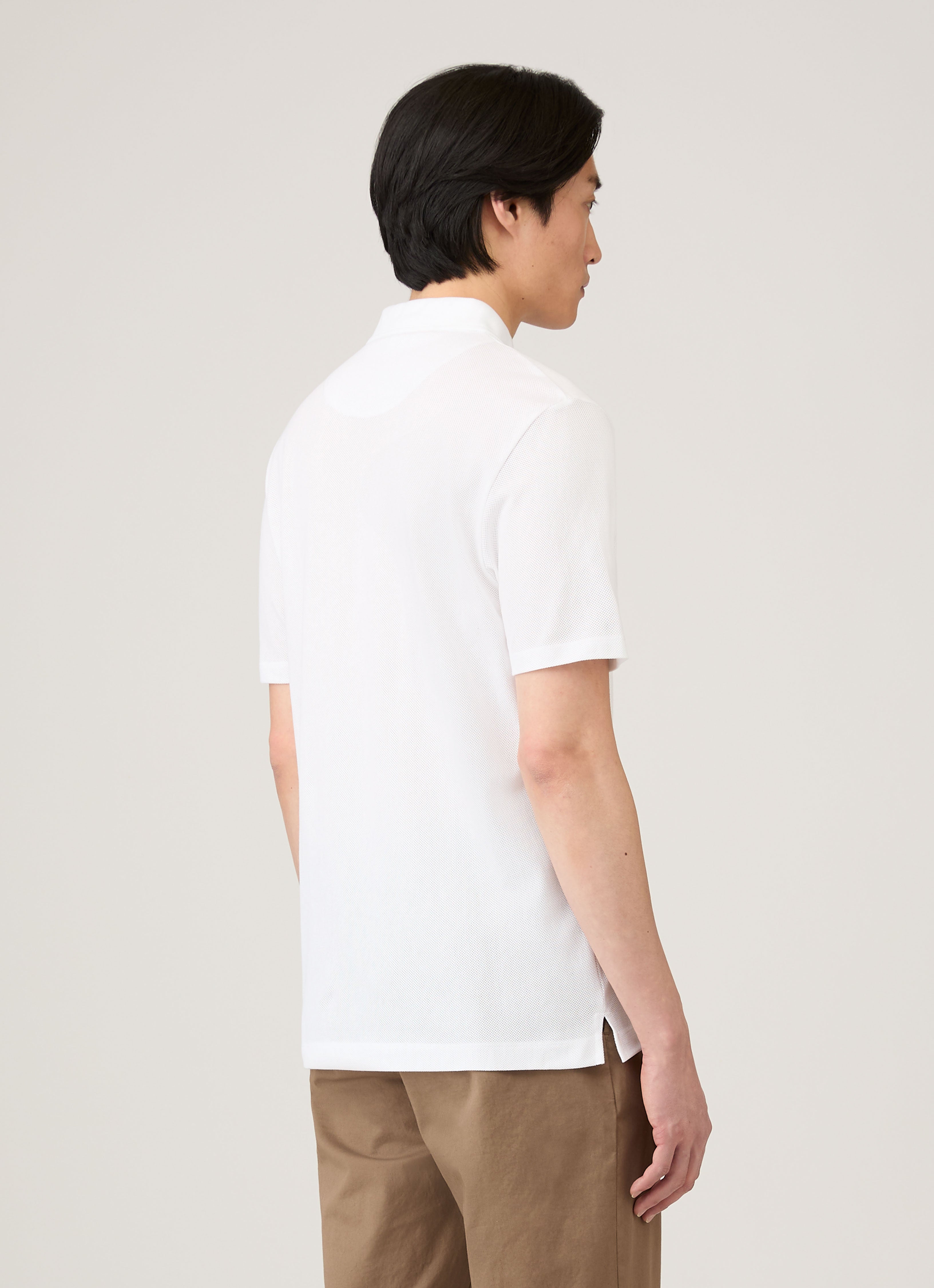 Men's Regular Fit Riviera Polo Shirt in White | Sunspel