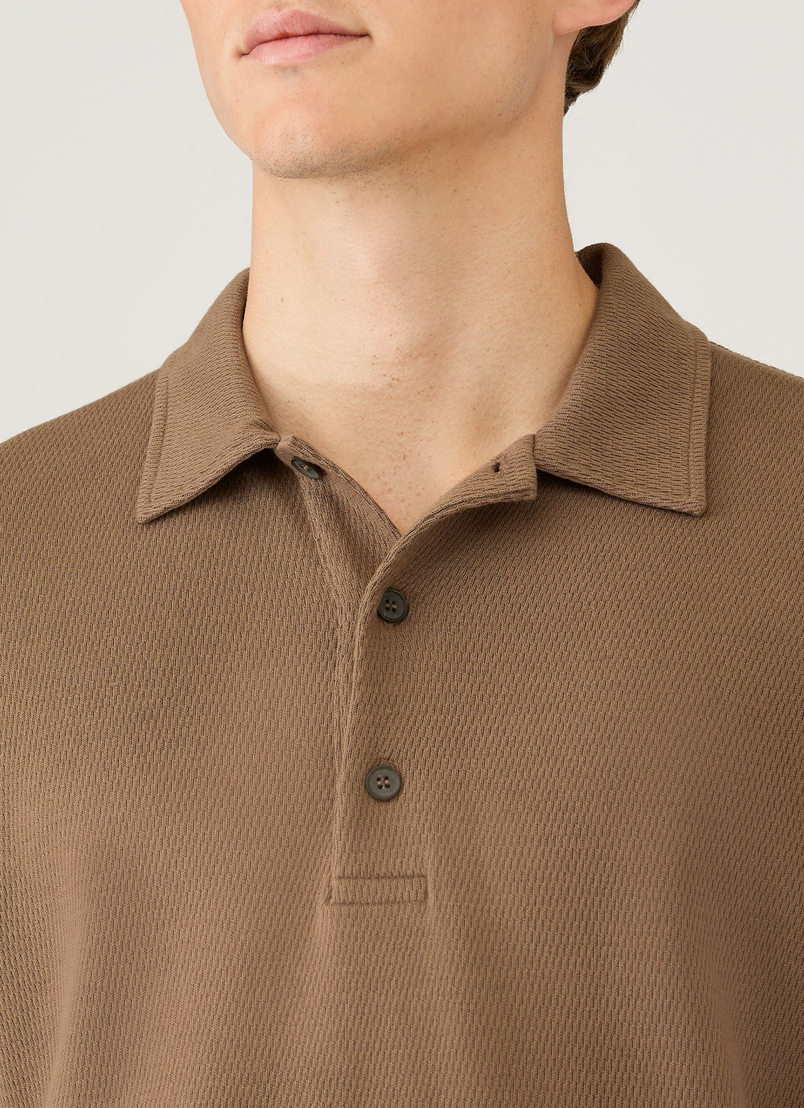 Men's Long Sleeve Cellulock Polo Shirt in Dark Cedar