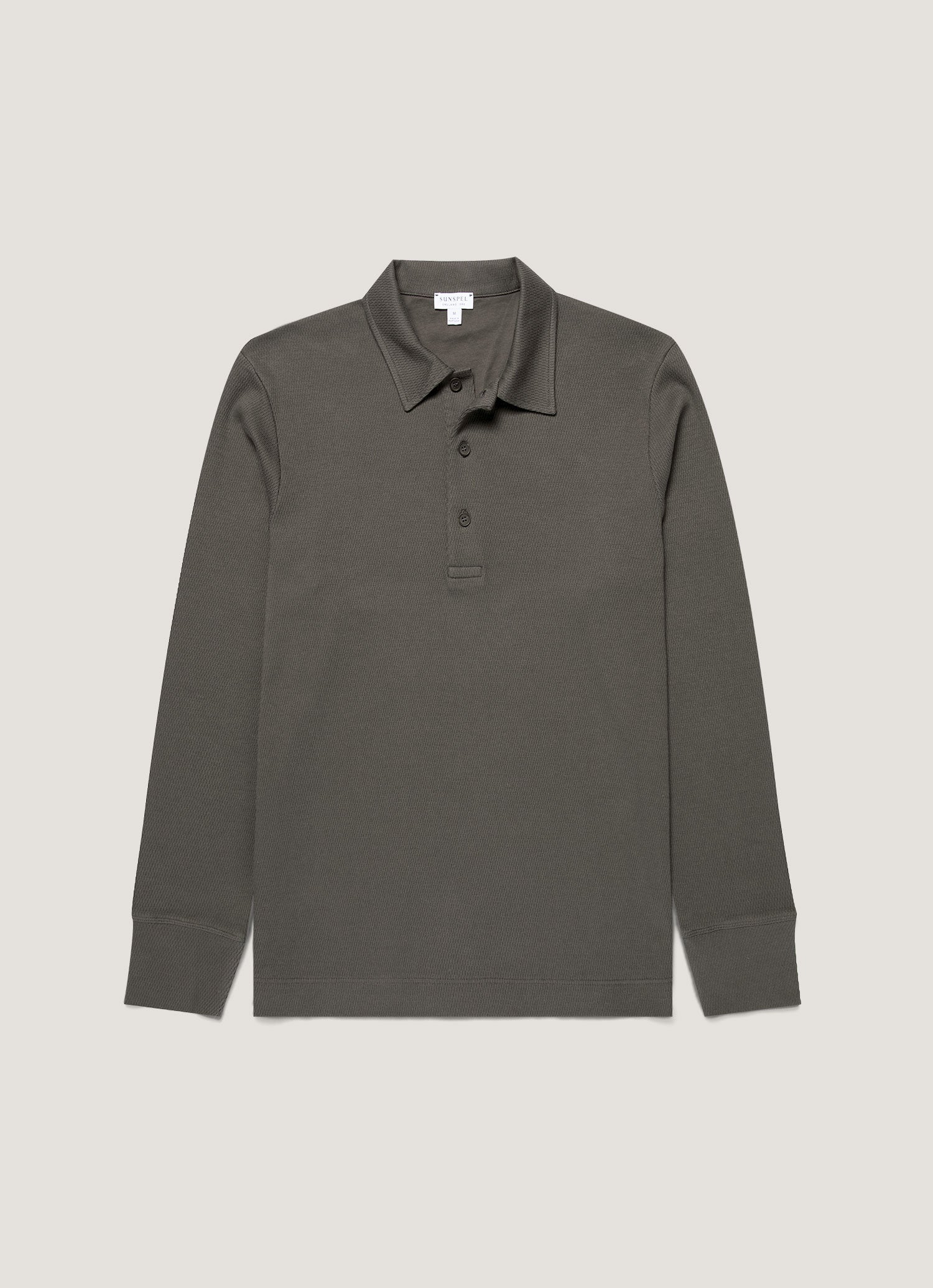 Men's Long Sleeve Cellulock Polo Shirt in Charcoal