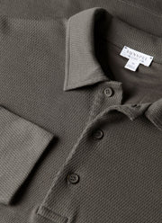 Men's Long Sleeve Cellulock Polo Shirt in Charcoal