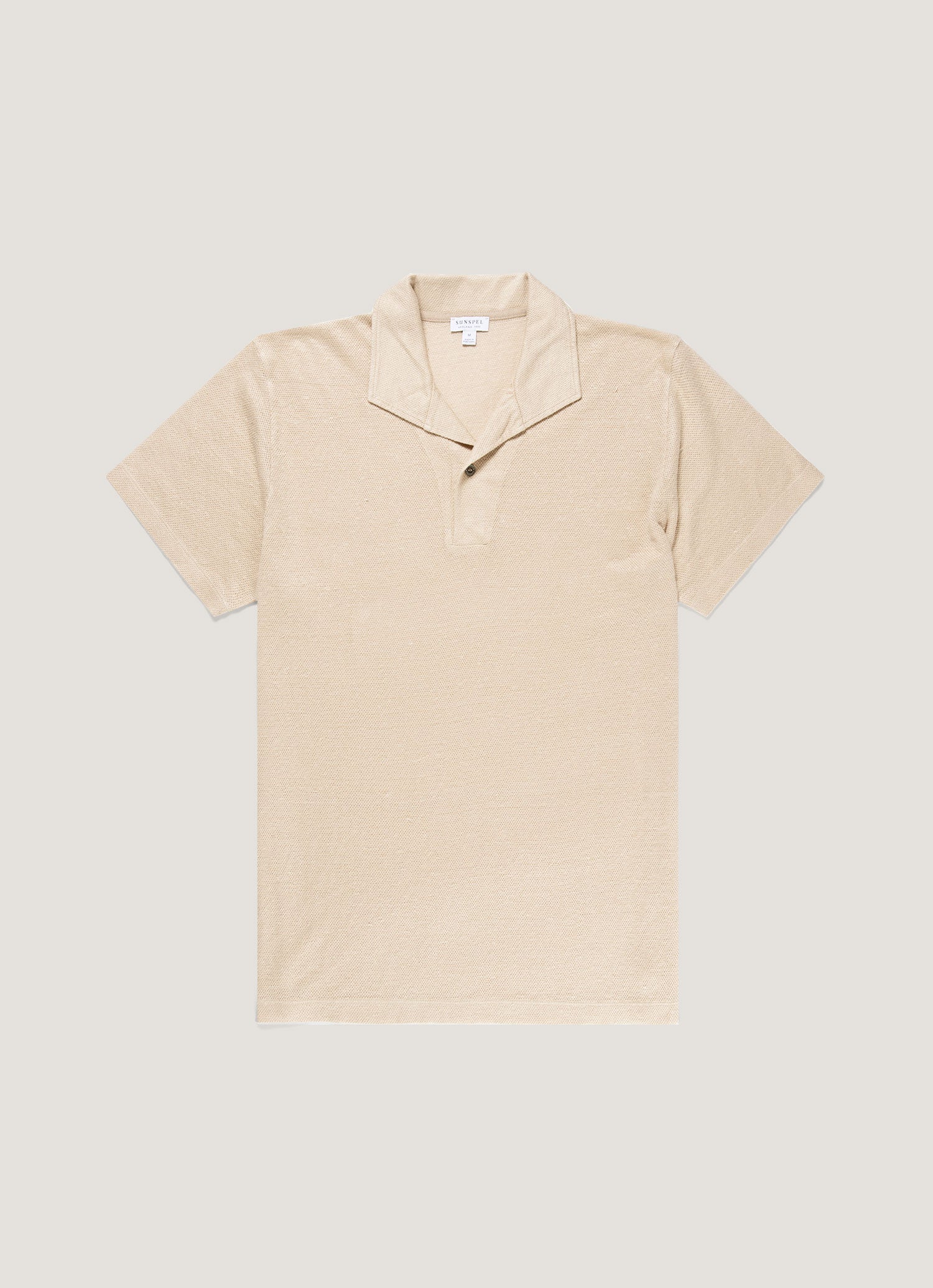 Men's Linen Piqué Polo Shirt in Hazelwood | Sunspel