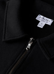 Men's Zip Polo Loopback Sweatshirt in Black