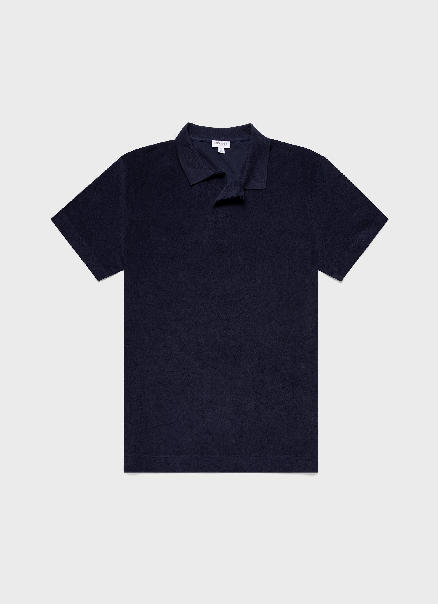 Men's Towelling Polo Shirt in Navy | Sunspel