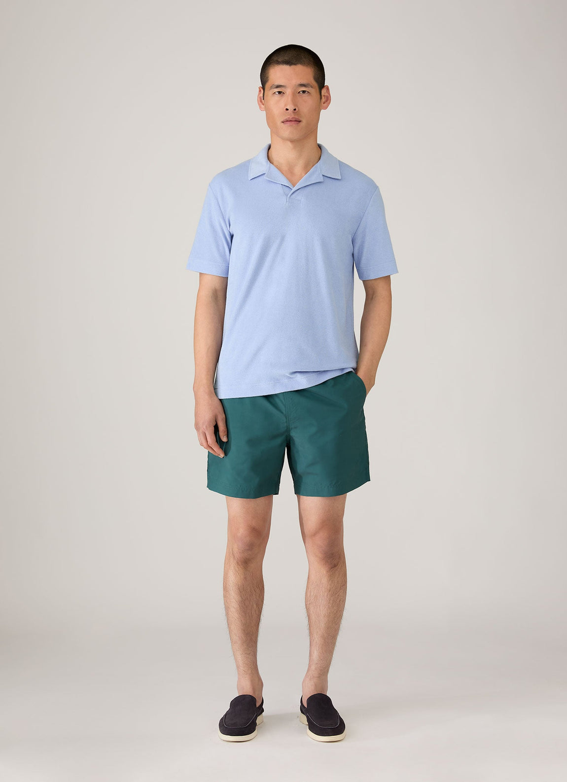 Men's Towelling Polo Shirt in Sky