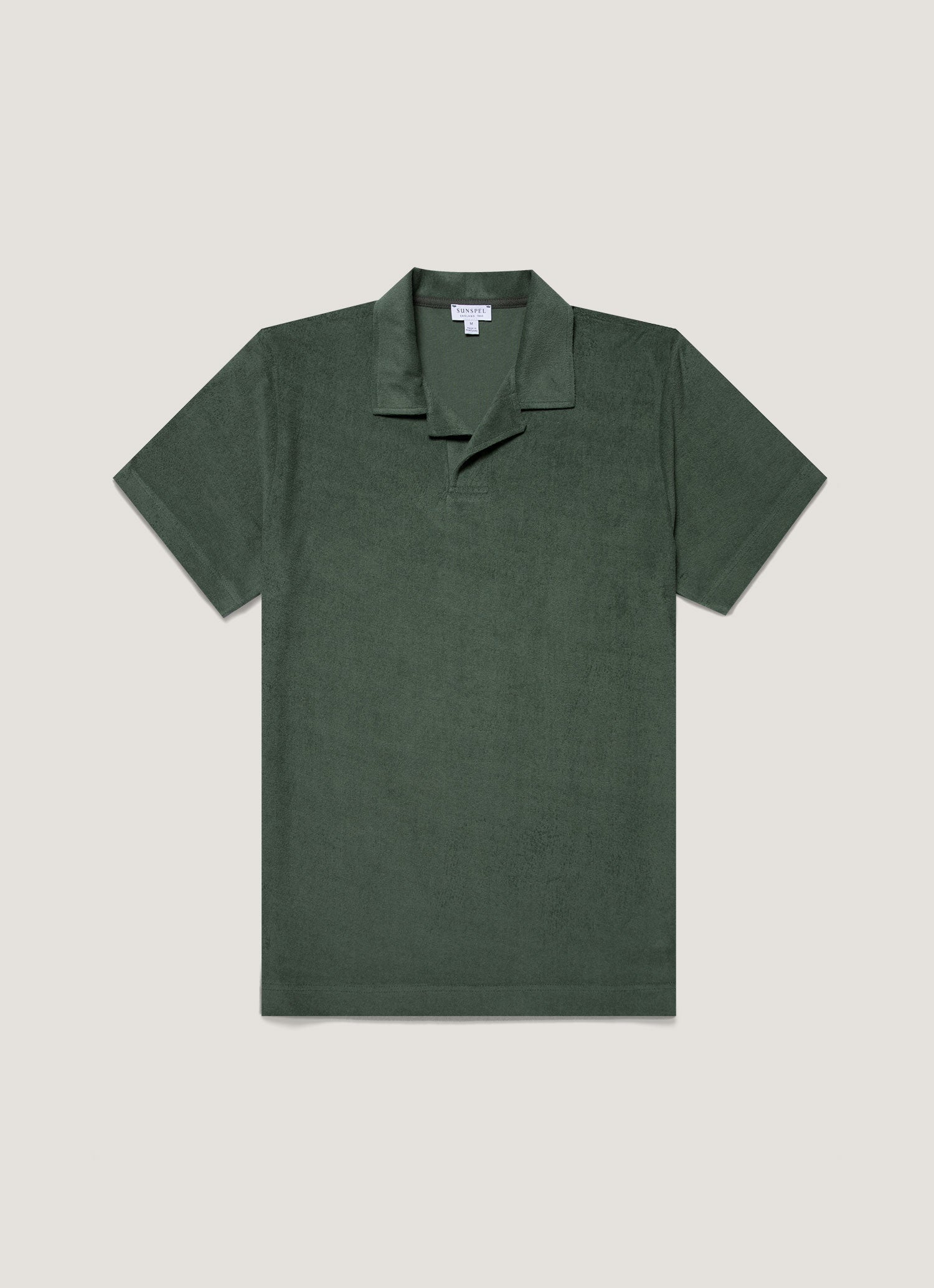 Men's Towelling Polo Shirt in Dusk Green | Sunspel