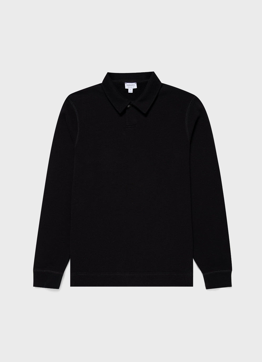 Men's Loopback Polo Sweatshirt in Black