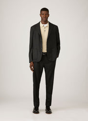 Men's Long Sleeve Sea Island Cotton Knit Polo Shirt in Hazelwood