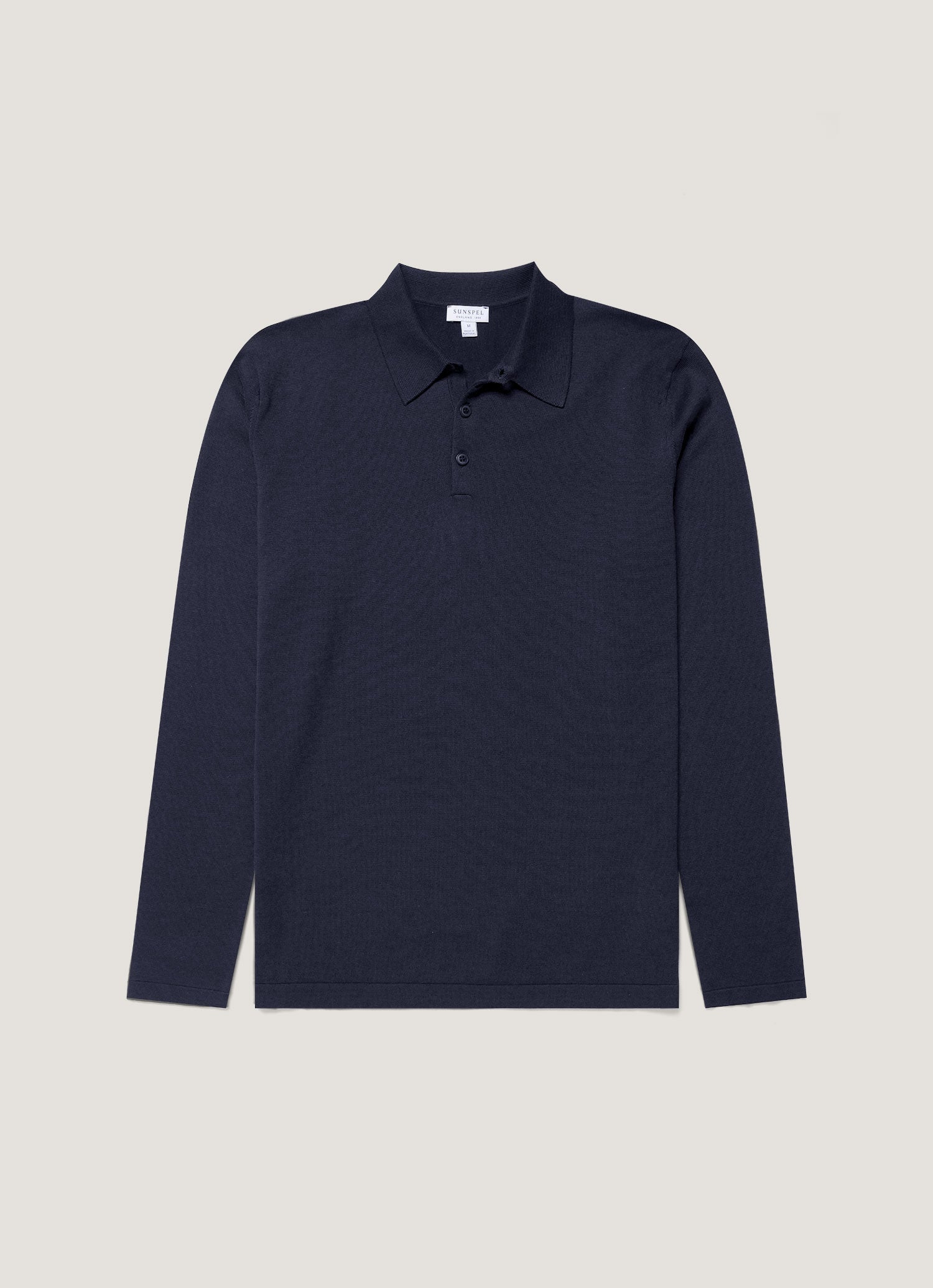 SULLEN KNIT POLO SHIRT ネイビー フリーサイズ Men's Cotton Knit Polo Shirt in Navy | Sunspel