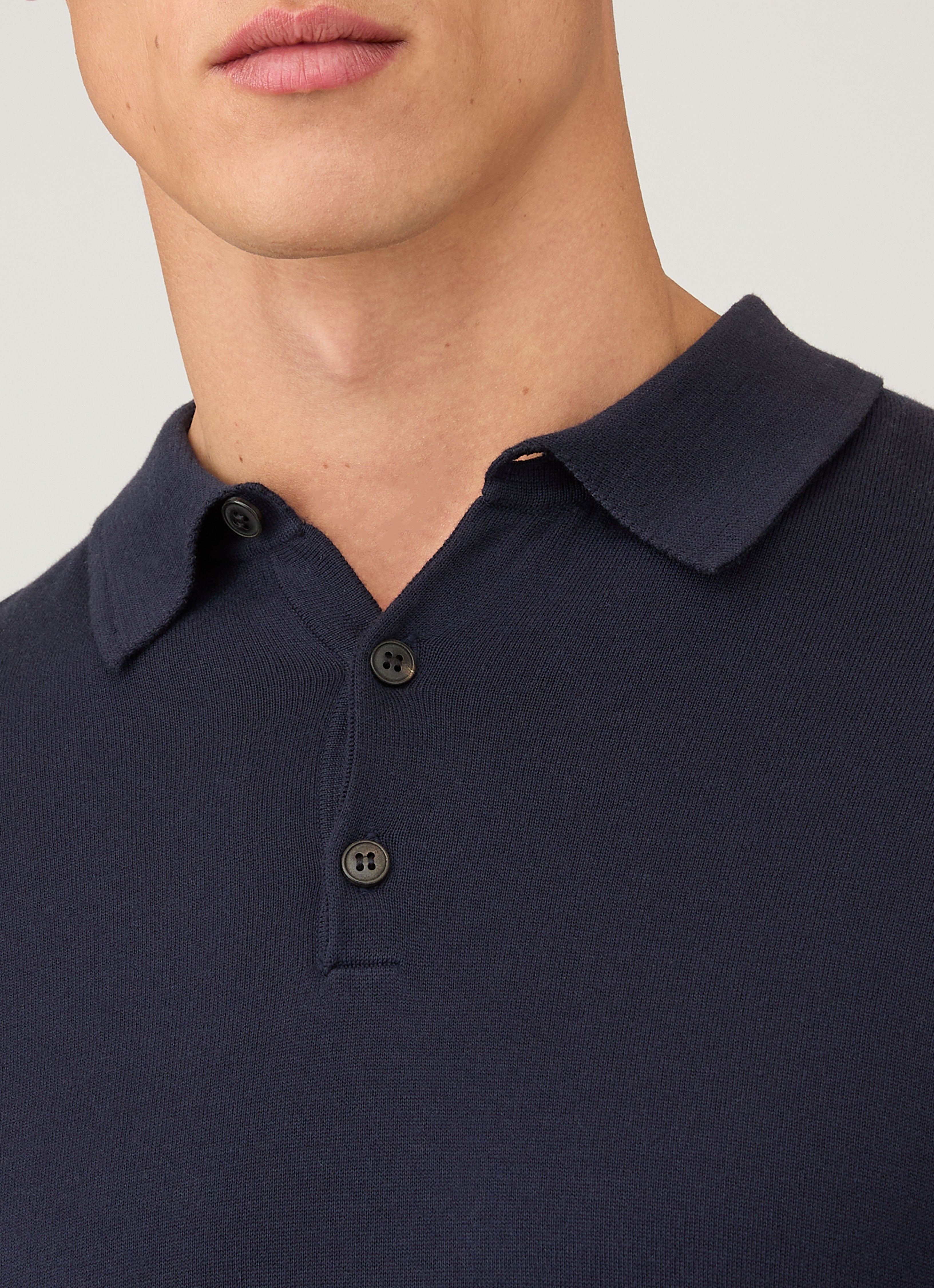 SULLEN KNIT POLO SHIRT ネイビー フリーサイズ Pique Pensacola Polo in Pima Cotton Knit | Billy Reid