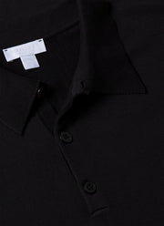 Men's Sea Island Cotton Polo Shirt in Black