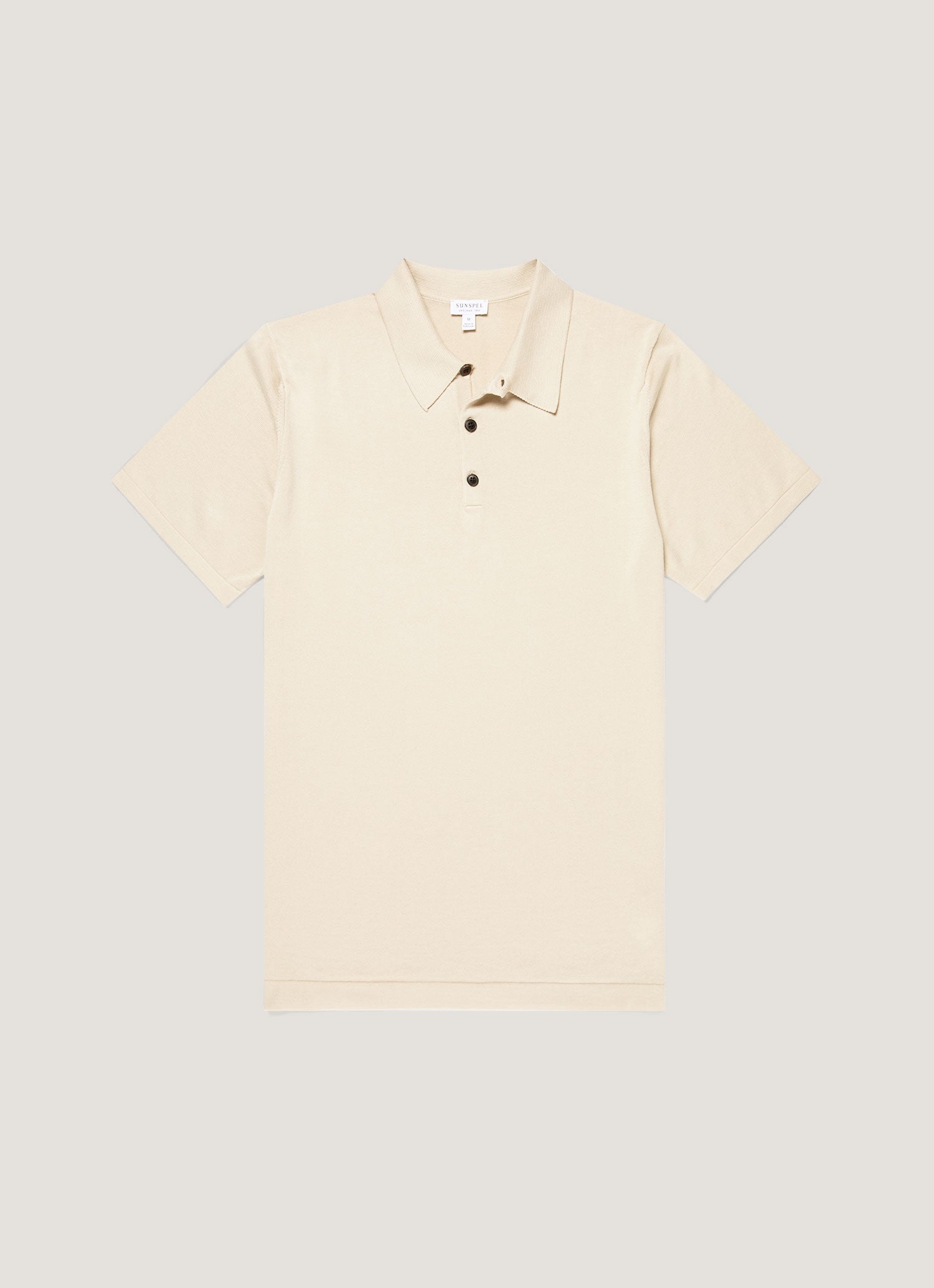 Men's Sea Island Cotton Knit Polo Shirt in Hazelwood | Sunspel