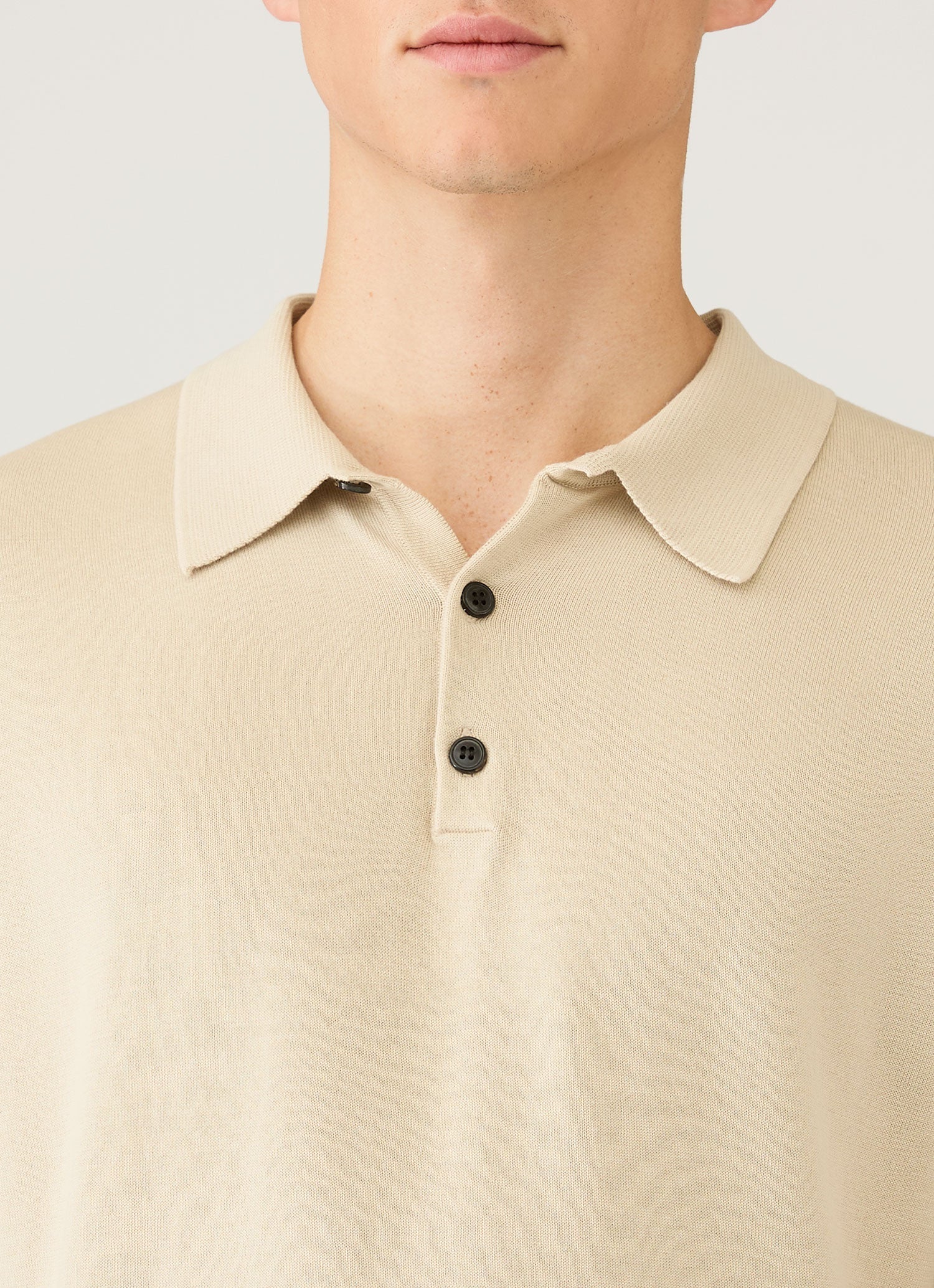 トップス BATONER 32G SMOOTH KNIT POLO BEIGE Essential 32G SMOOTH KNIT POLO SHORT SLEEVE - BATONER｜ONLINE STORE