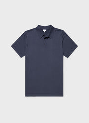 Men's Sea Island Cotton Polo Shirt in Slate Blue