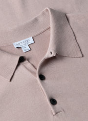 Men's Sea Island Cotton Polo Shirt in Pale Pink