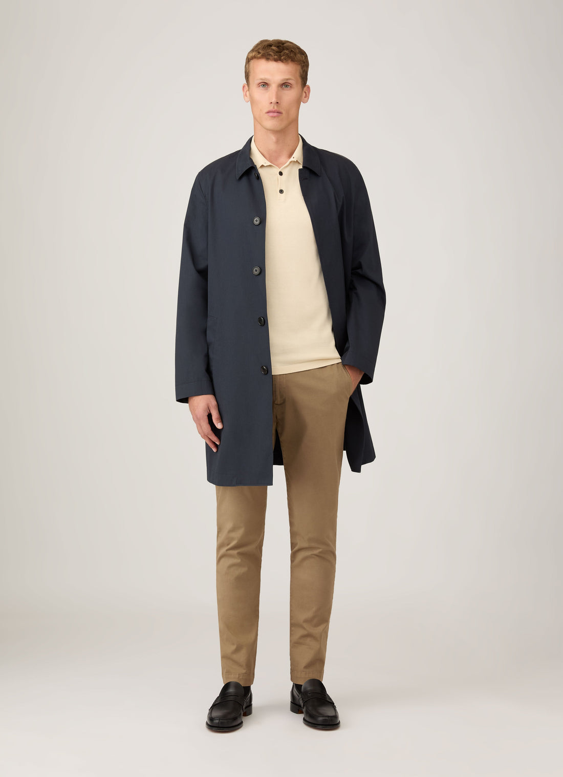 Men's Sea Island Cotton Knit Polo Shirt in Undyed