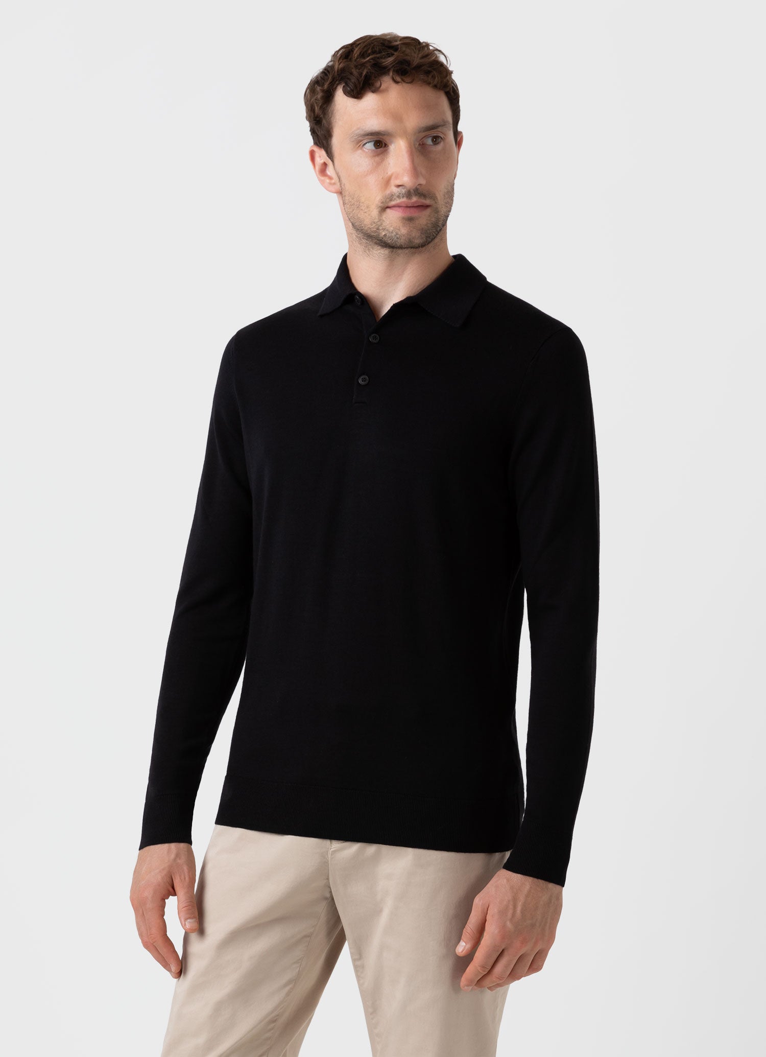 Merino long hot sale sleeve polo