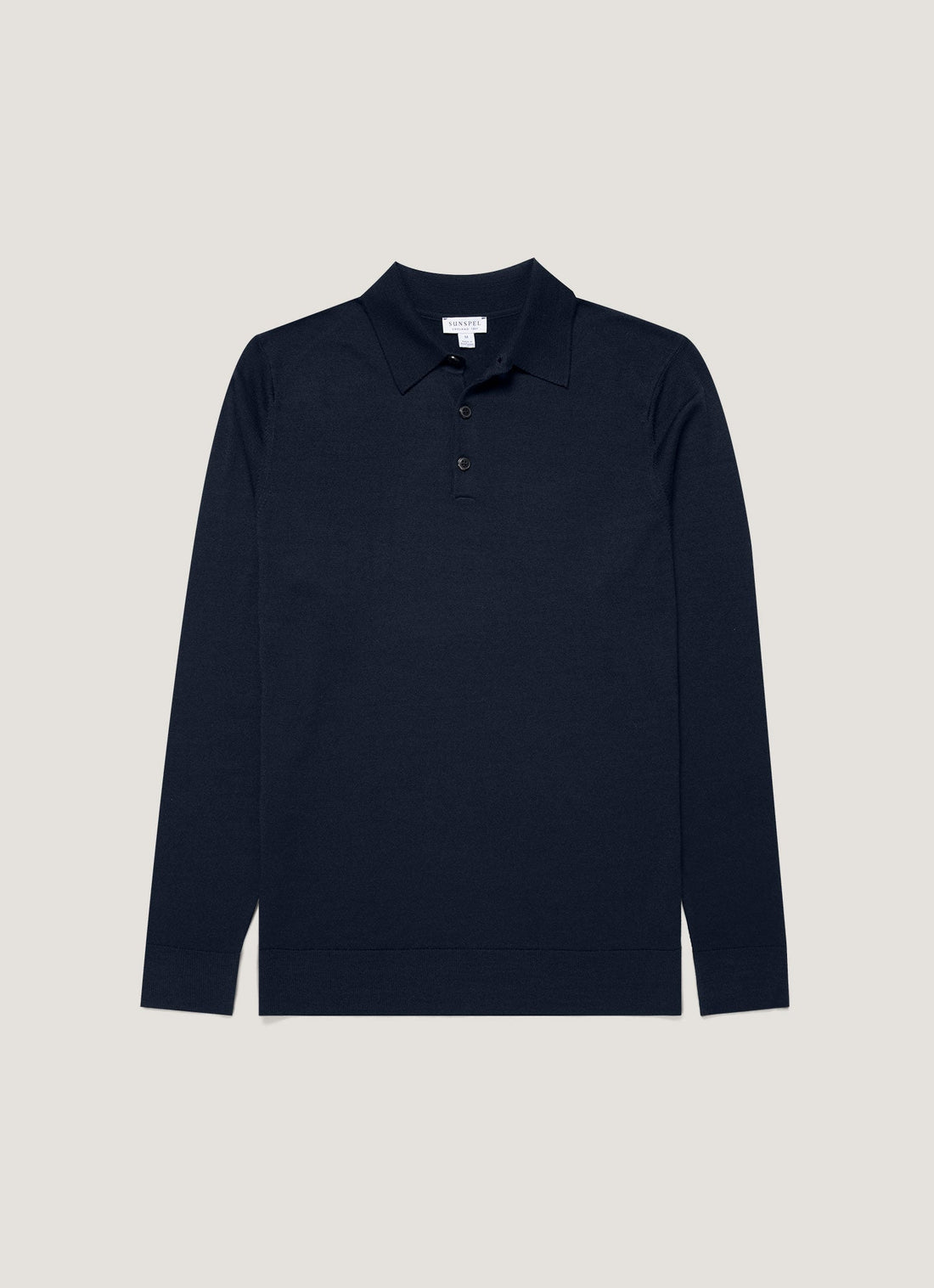 Men's Extra-Fine Merino Polo Shirt in Navy