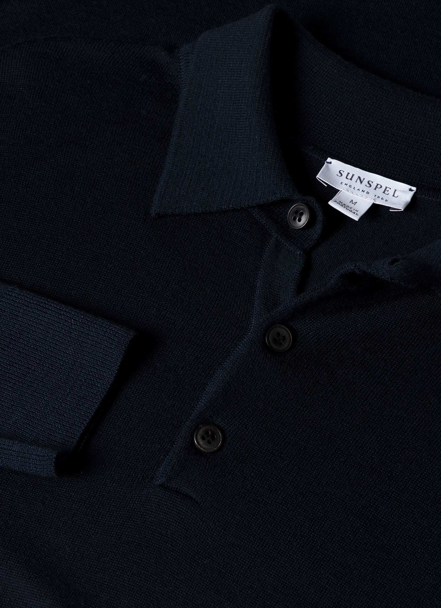 Men's Extra-Fine Merino Polo Shirt in Light Navy | Sunspel