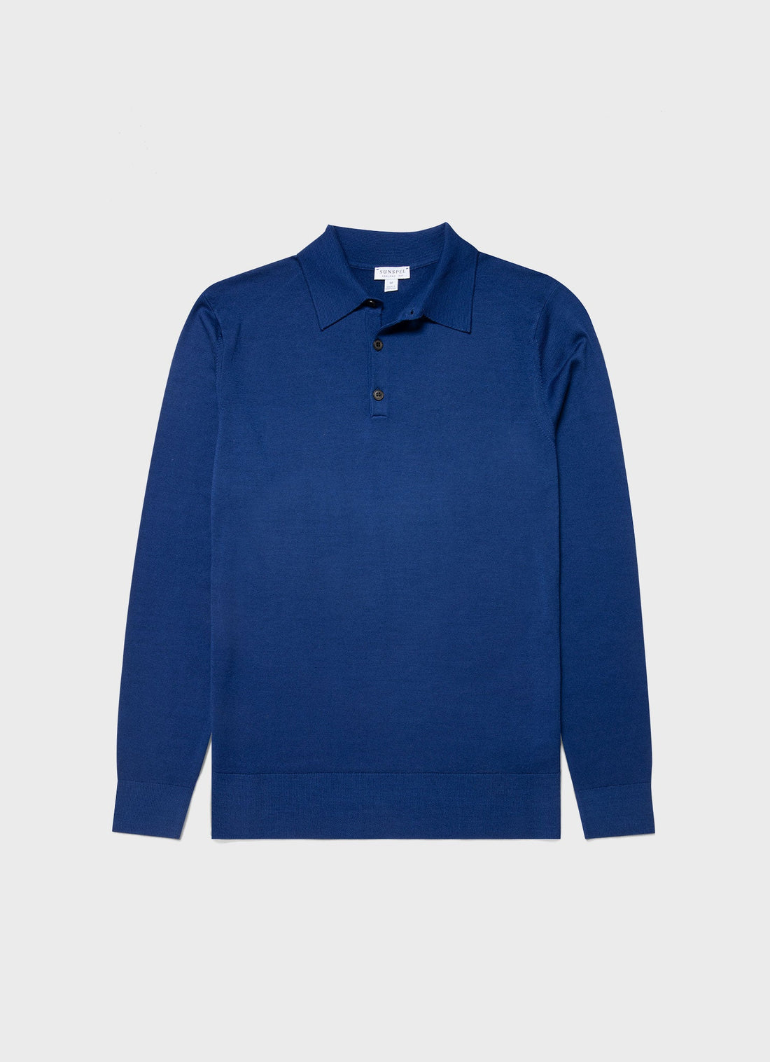Men's Extra-Fine Merino Polo Shirt in Space Blue