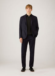 Men's Extra-Fine Merino Polo Shirt in Charcoal Melange