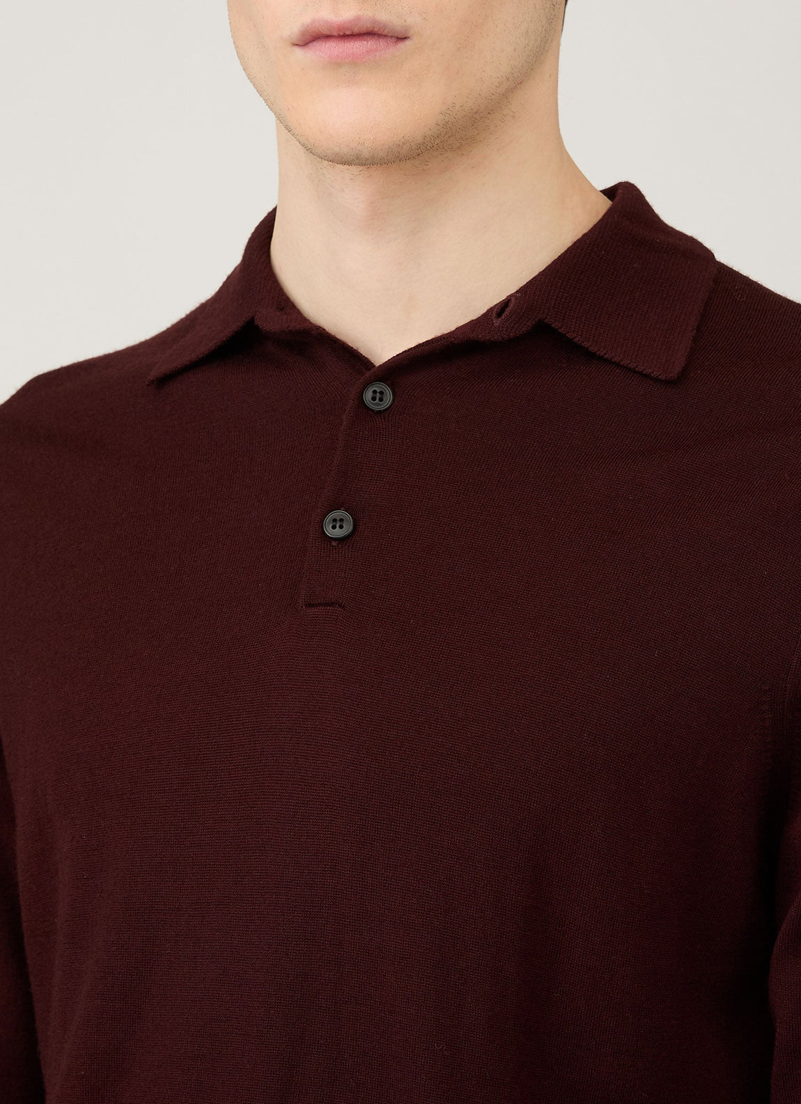 Men's Extra-Fine Merino Polo Shirt in Bakelite