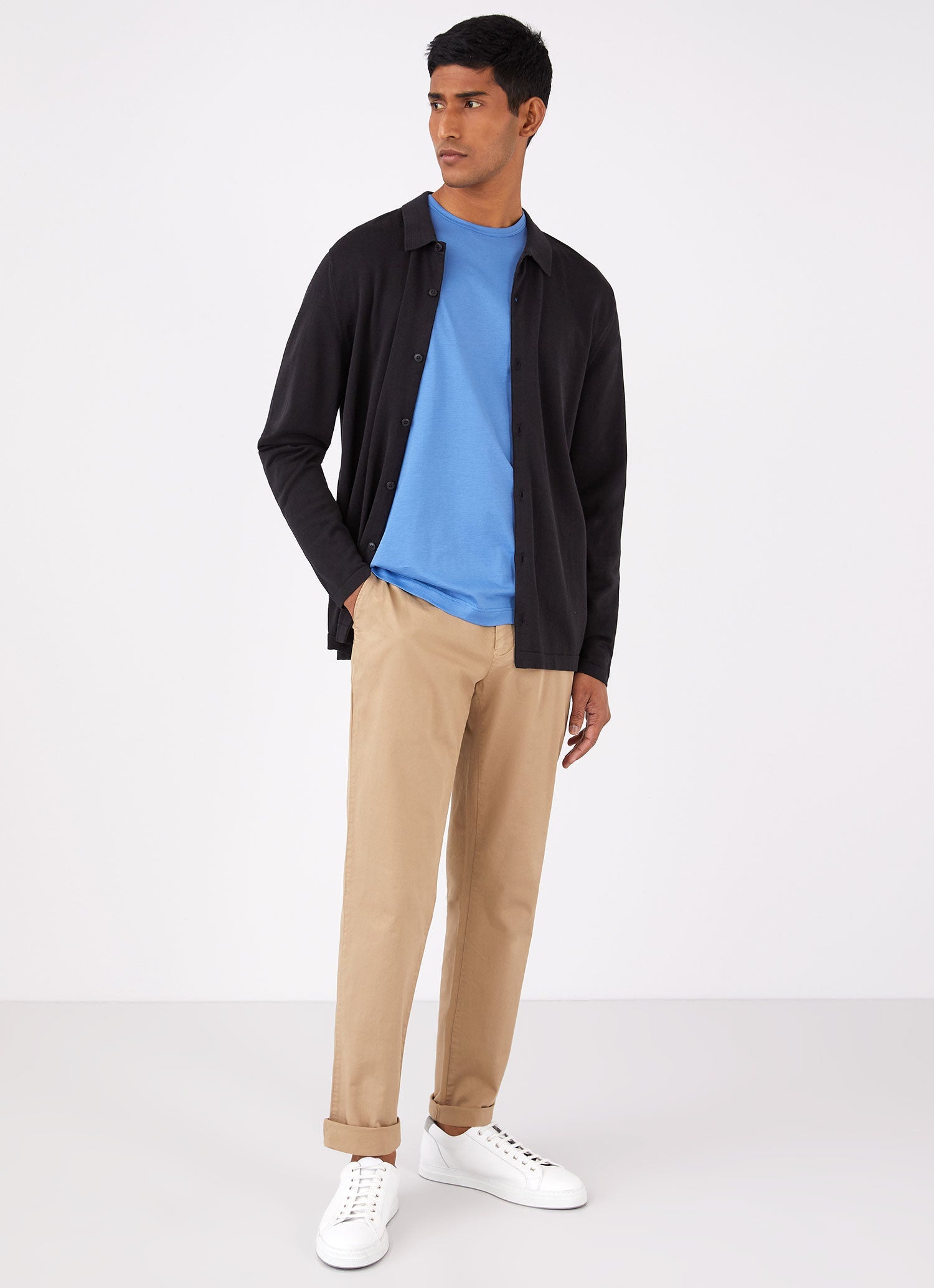 Men's Sea Island Knit Shirt in Black