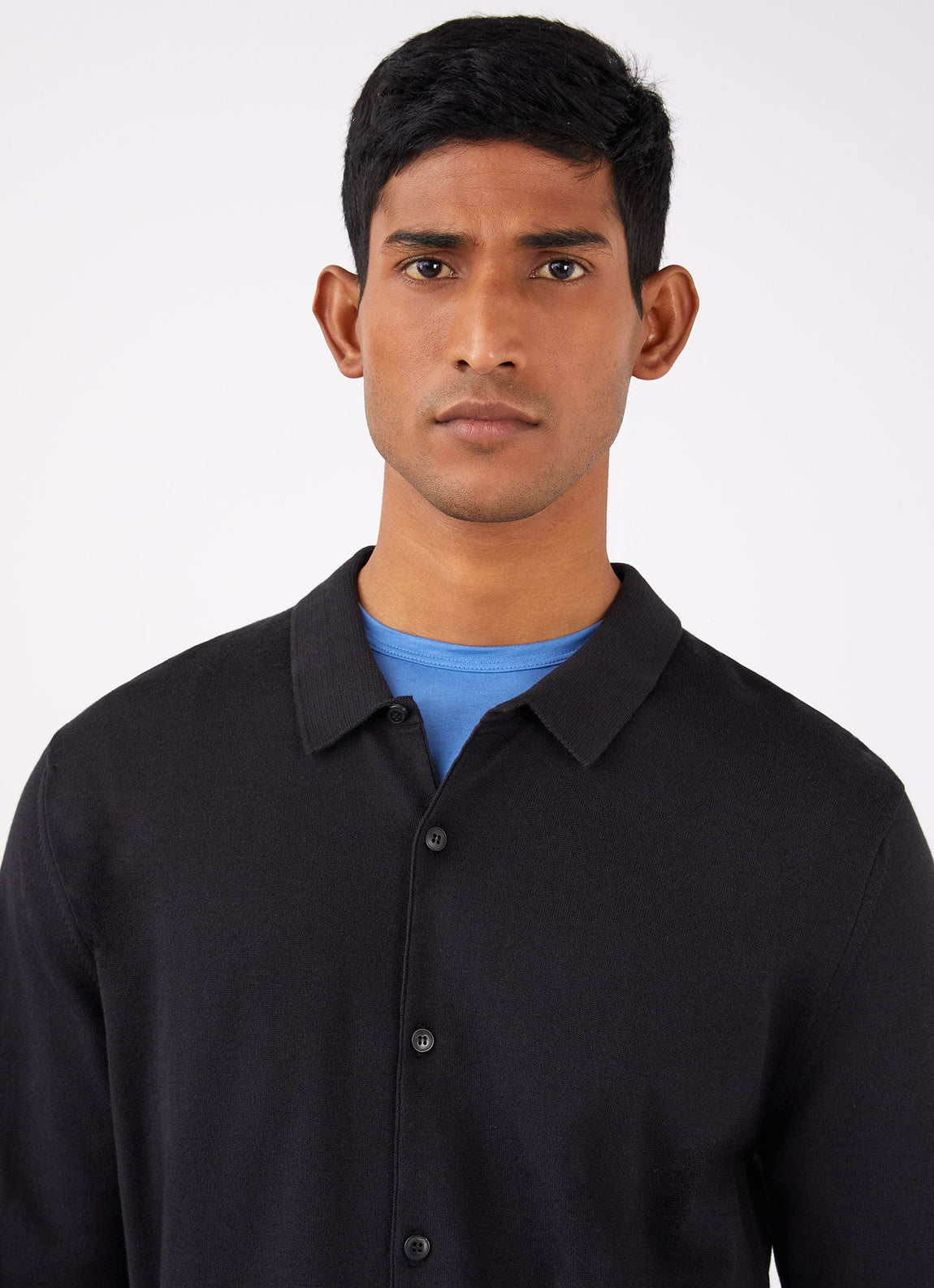 Men's Sea Island Knit Shirt in Black