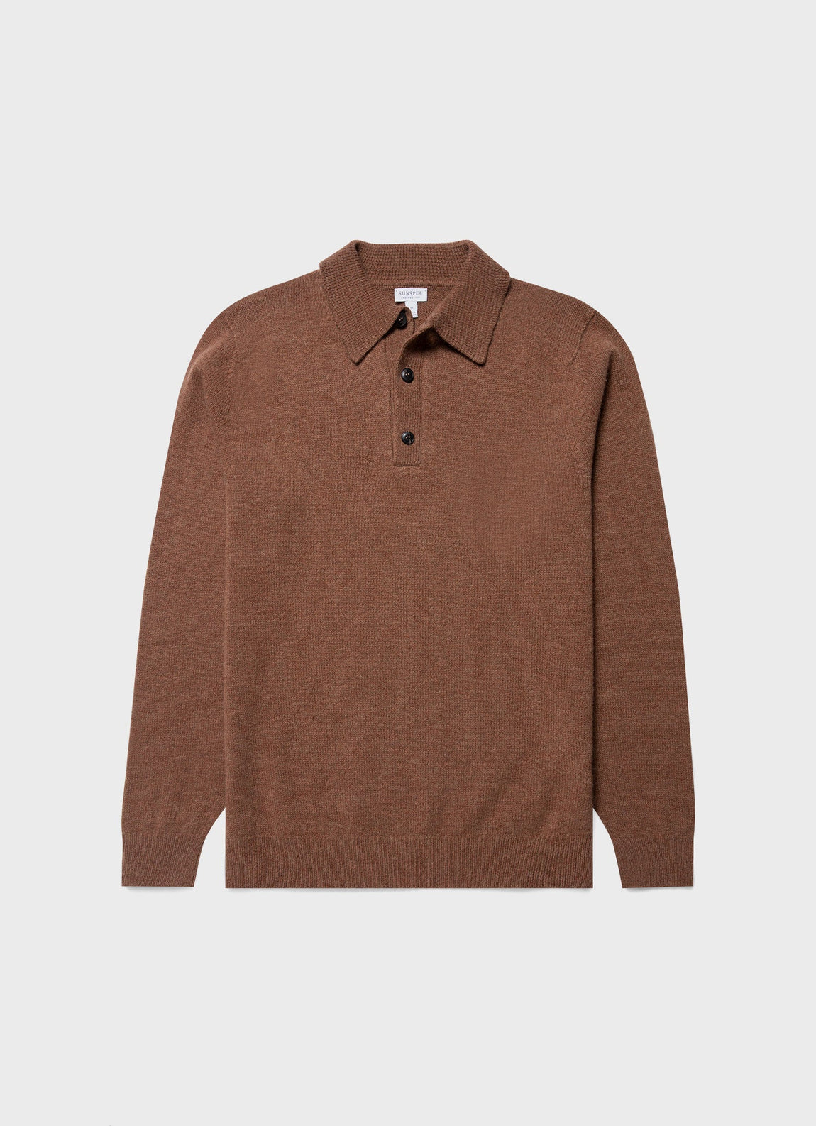 Men's Lambswool Polo Shirt in Pecan