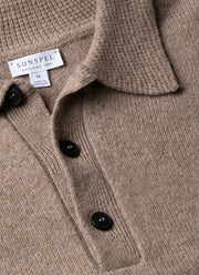 Men's Lambswool Polo Shirt in Sandstone