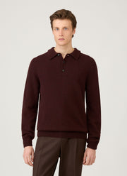 Men's Lambswool Polo Shirt in Bakelite Twist