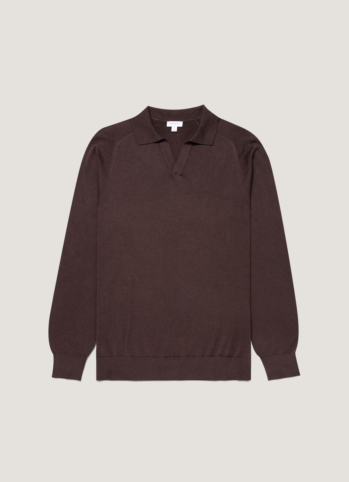 Men's Sea Island Cashmere Polo Shirt in Dark Chocolate