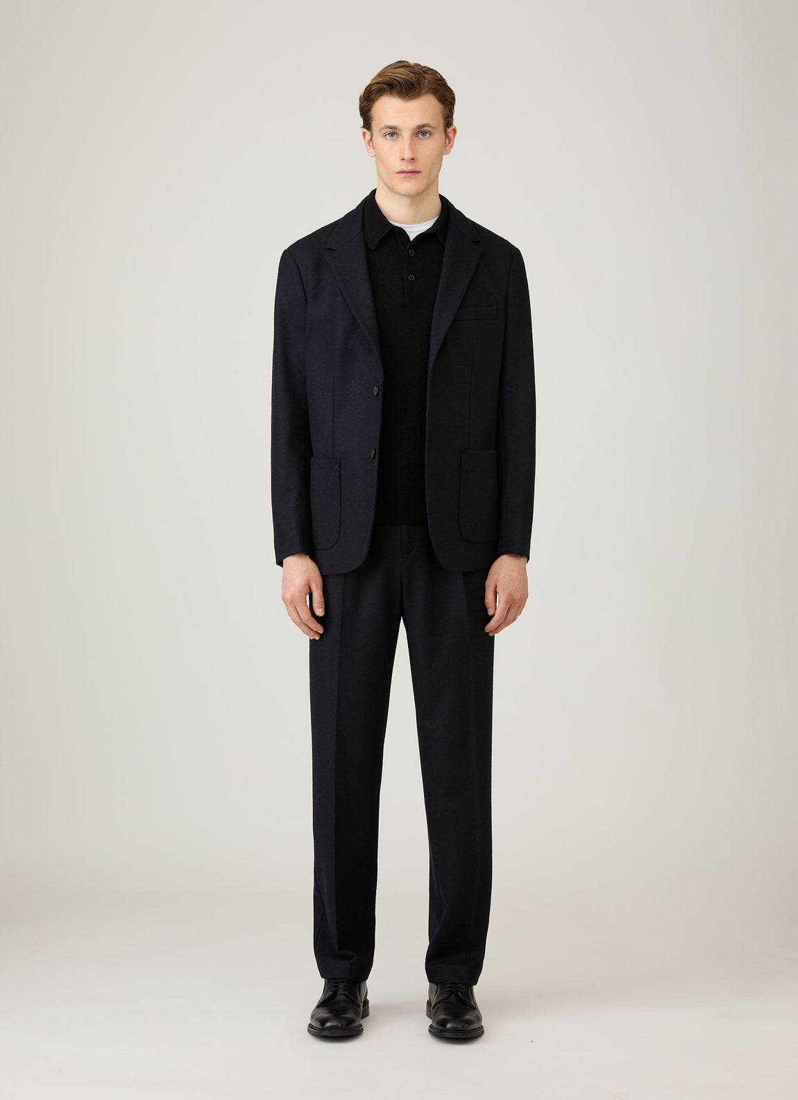 Men's Cashmere Polo Shirt in Black