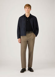 Men's Cotton Mesh Polo Shirt in Navy