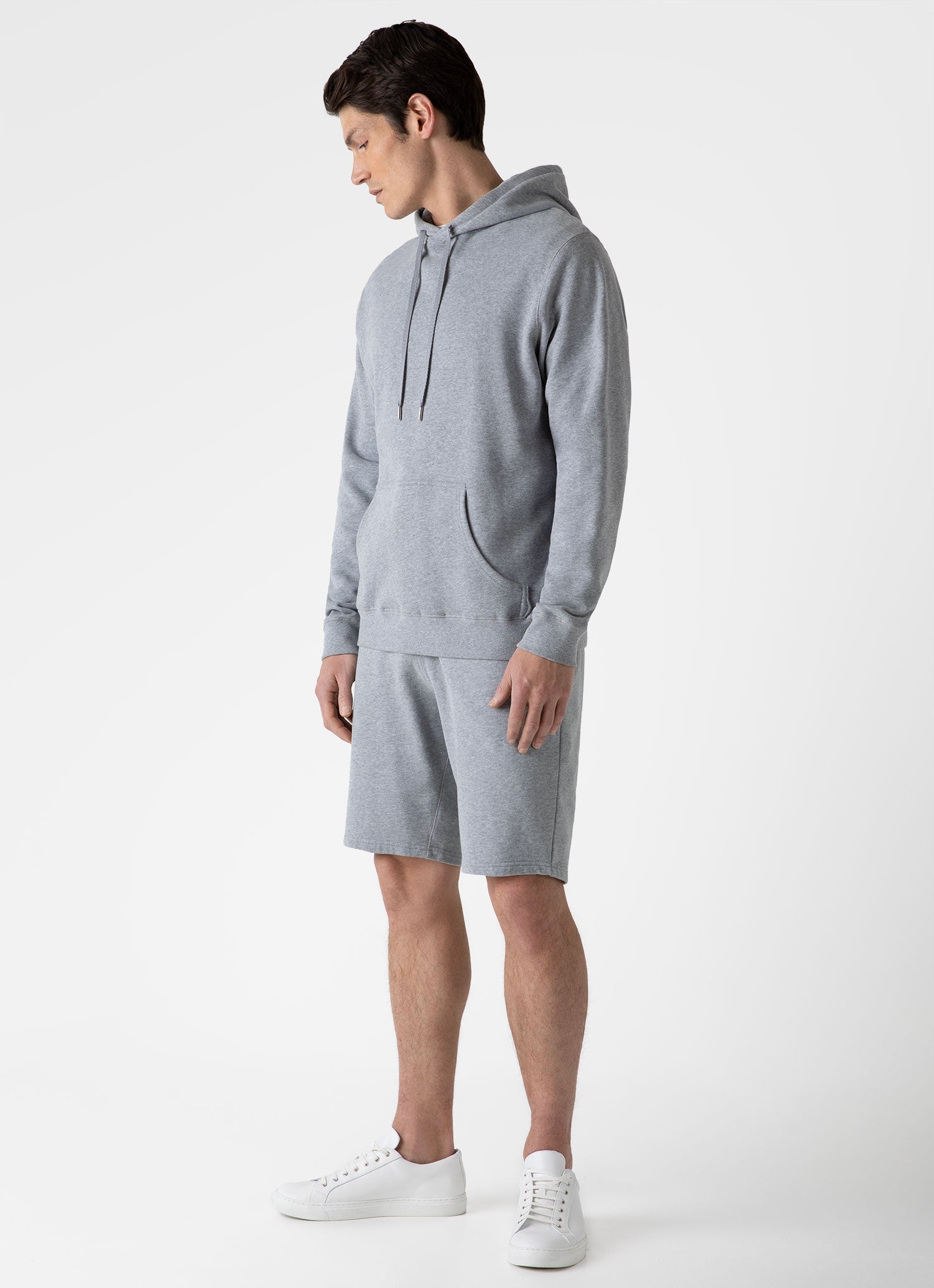 Men's Loopback Shorts in Grey Melange | Sunspel