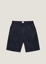 Men's Cotton Linen Drawstring Shorts in Navy