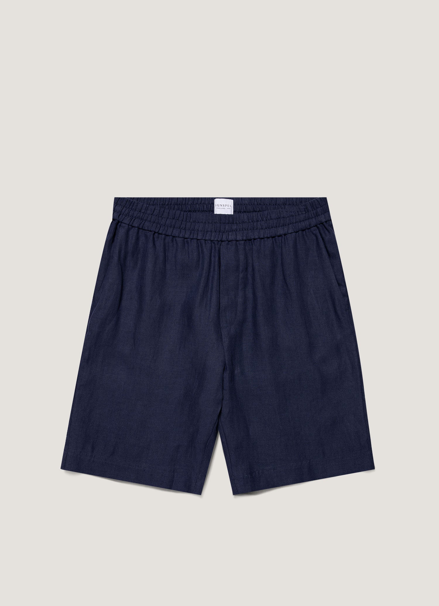 Men's Linen Drawstring Short in Light Navy